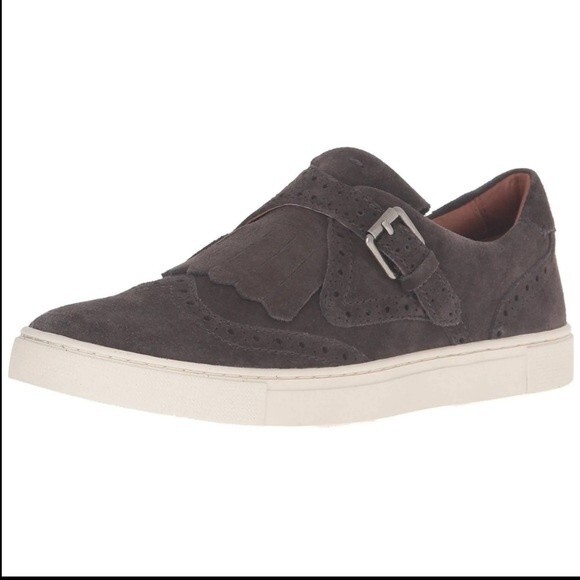 Frye Gemma Kiltie Smoke Gray Suede Oxford Wingtip Loafer Fashion Sneaker - Picture 9 of 11